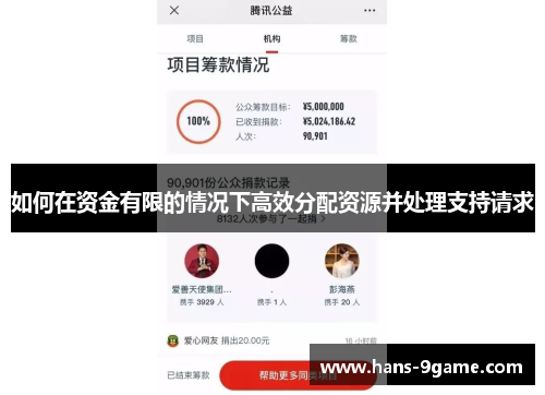 如何在资金有限的情况下高效分配资源并处理支持请求